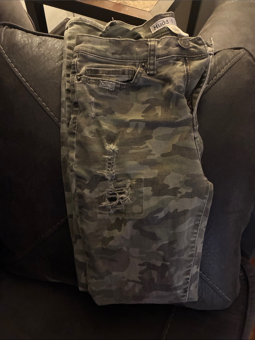 Mudd Men's Camouflage Slim Jeans - Olive & Dark Green